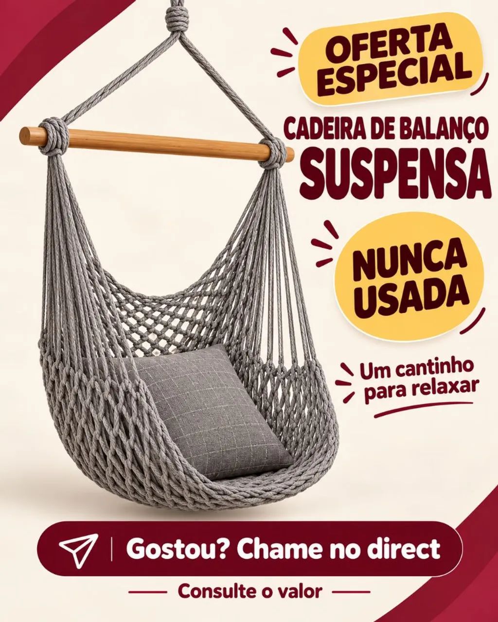 Cadeira de balanço estilo rede - Foto 2