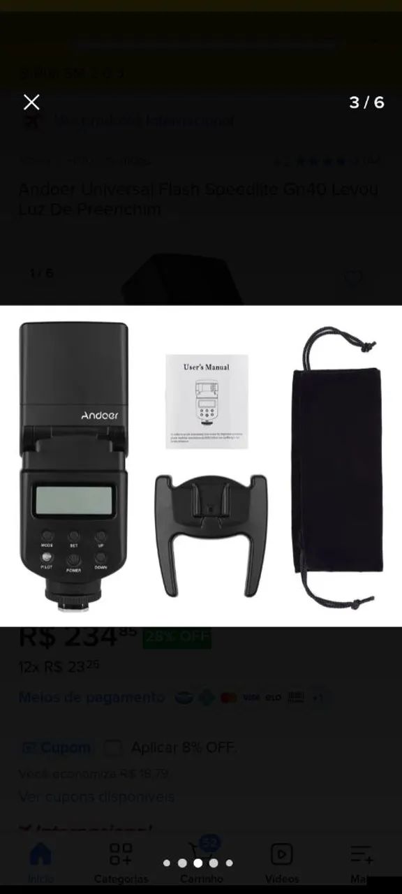 Fhash Andoer universal speedlite GN40 - Foto 2