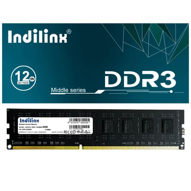 Memória RAM, DDR3, 8GB, 1600MHz, Desktop - INDILINX - Preto - Foto 4