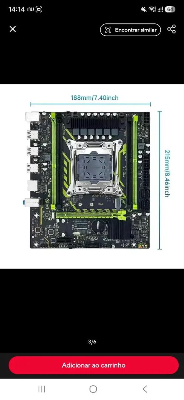 KIT PLACA MÃE COM PROCESSADOR 