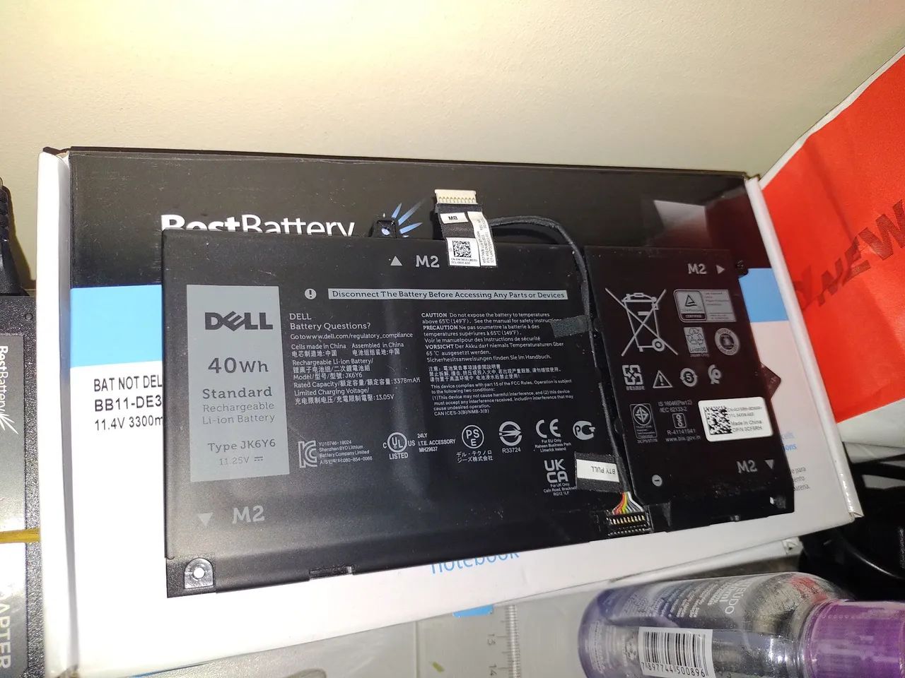 Bateria notebook Dell Inspiron, estado de nova, 3u. - Foto 2
