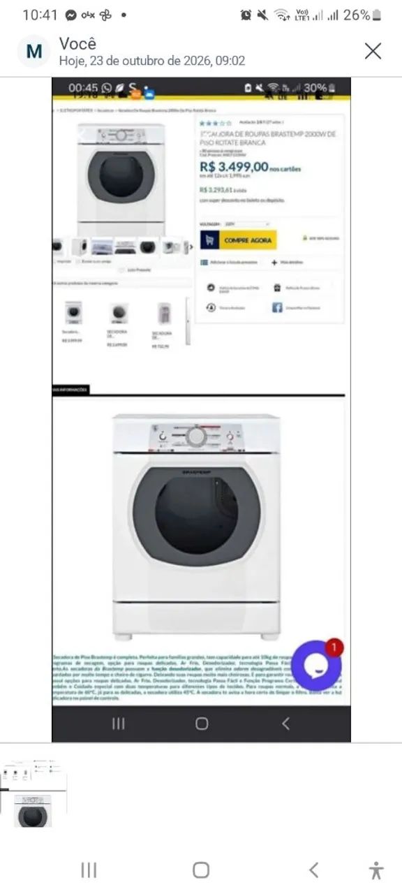 Secadora funcionando perfeitamente 600 reais - Foto 5