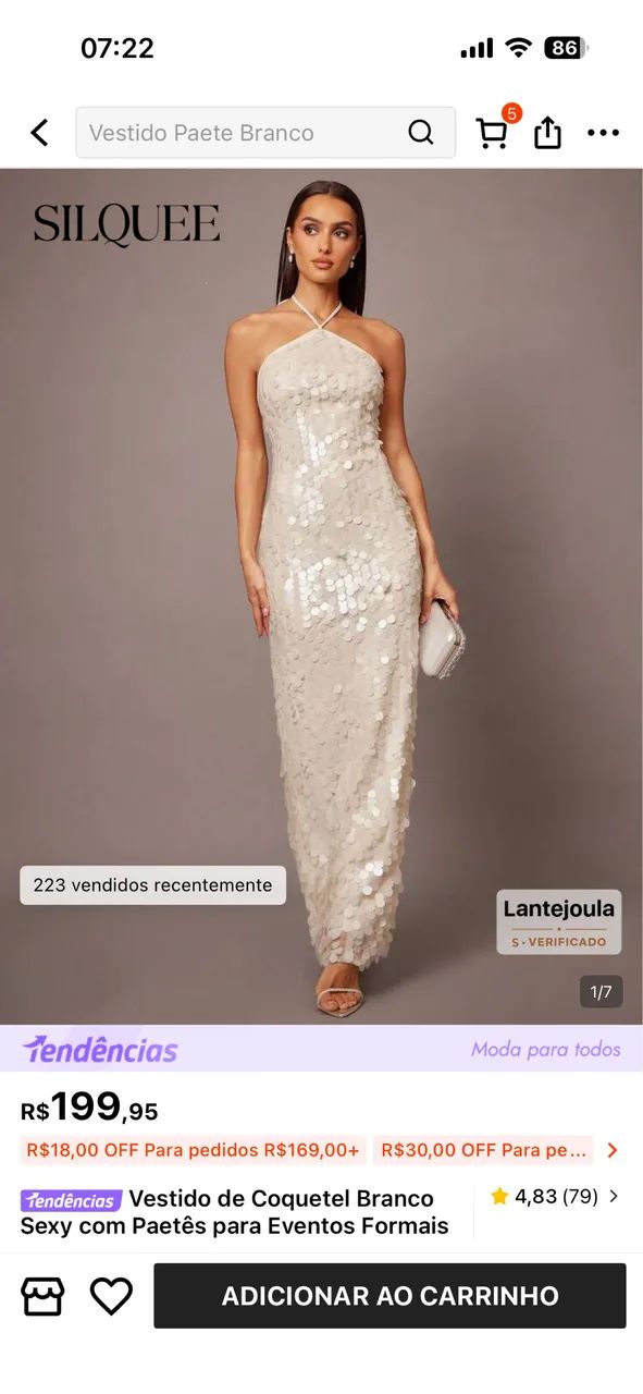 Vestido Branco P Novo - Foto 4