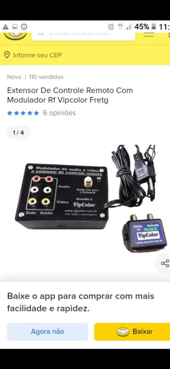 Modulador e extensor de controle remoto.