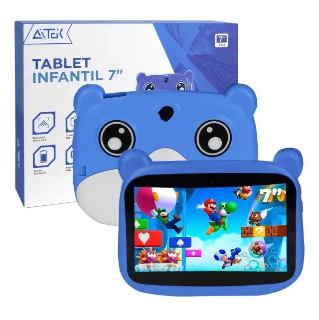Tablet Infantil 7'' Luatek Android 13 4GB RAM WiFi Bluetooth 