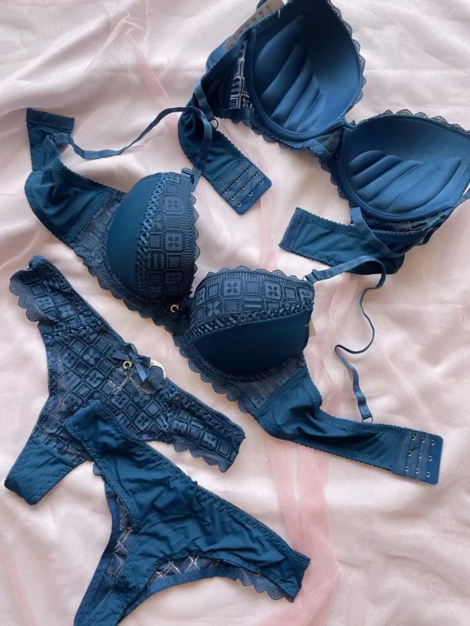 Conjunto de lingerie Elegance Blue Premium - Foto 2