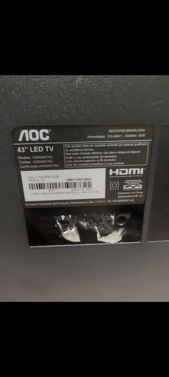 TV AOC 43 smart com avaria - Foto 3
