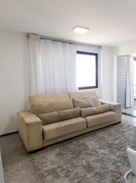 SOFÁ 4 LUGARES BEGE EM SUEDE - Foto 2