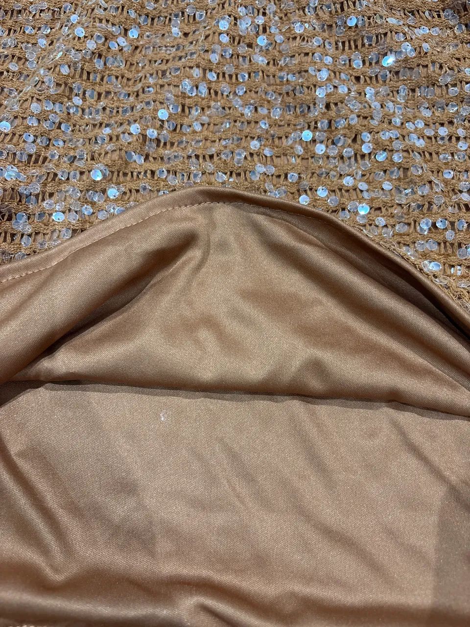 Saia paetê G terracota - Foto 3