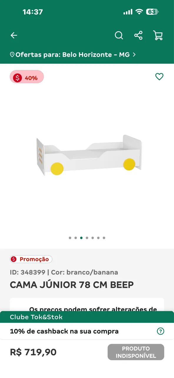 BEEP CAMA JÚNIOR TOK&STOK 