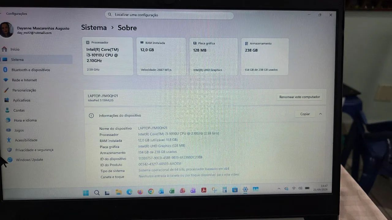Lenovo IdeaPad 3 (Rápido! 12GB RAM + SSD) - Impecável - Foto 2