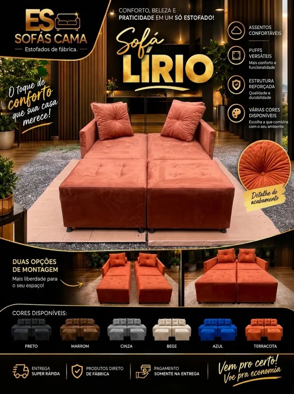 SOFÁ MODULAR LÍRIO !LANÇAMENTO ENTREGA RÁPIDA - Foto 5