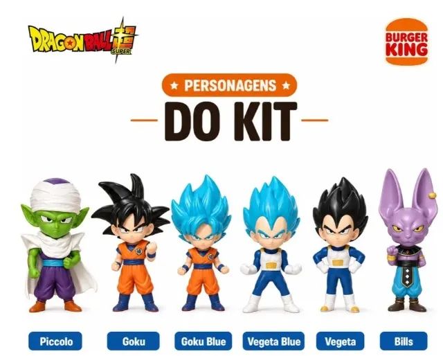 Kit 6 Bonecos Dragon Ball Super Coleção Burger King - Foto 2