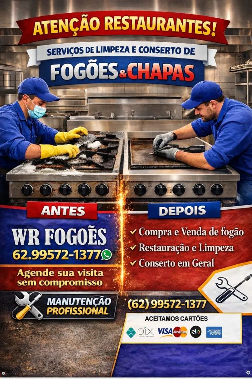 Concerto de fogões e chapas 