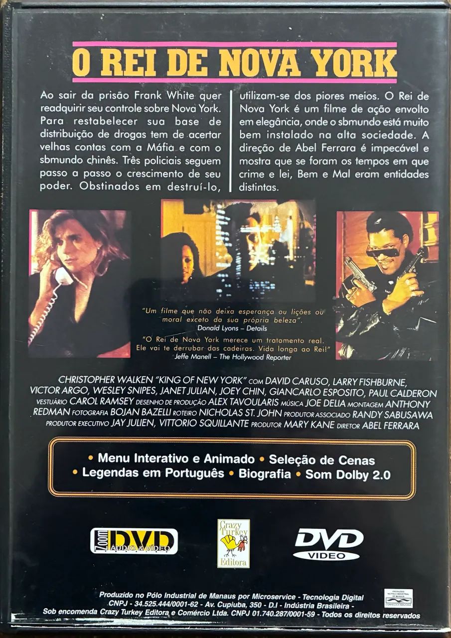 DVD - O REI DE NOVA YORK  - Foto 3