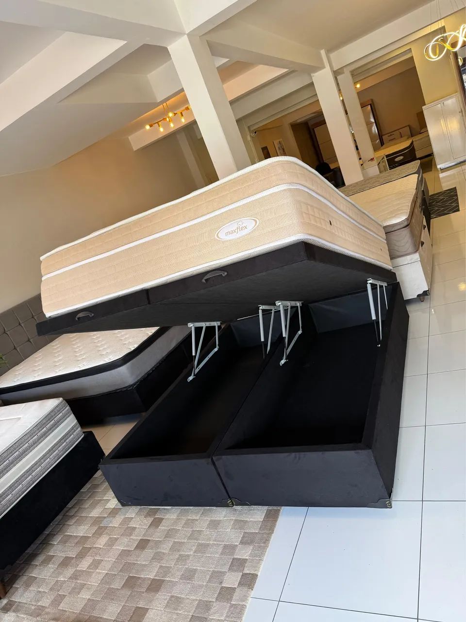 Cama BAÚ QUEEN COM COLCHÃO MAXFLEX TOP - Entrego!  - Foto 3