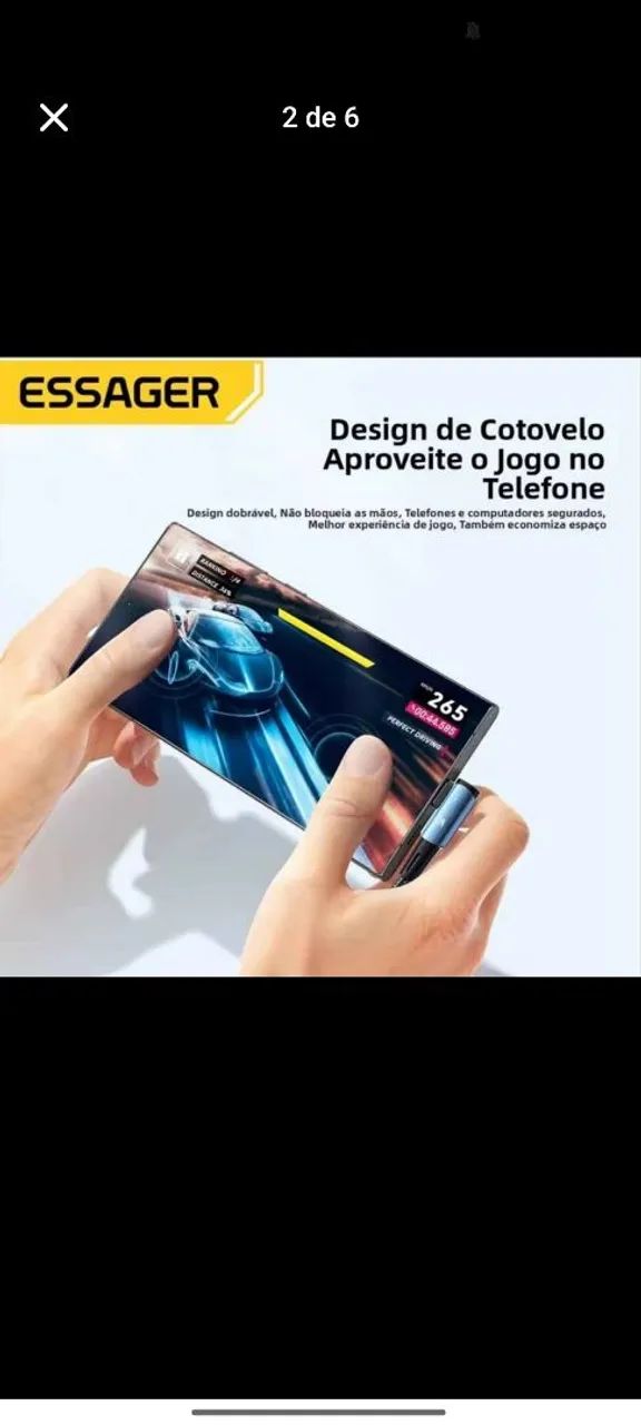 Cabo Original Essager 100w 7A 2 metros nylon  - Foto 2