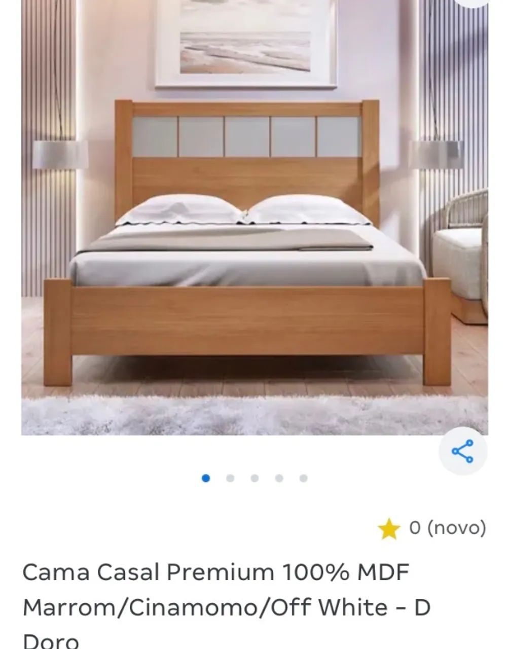 Cama de casal e criado moderno novo - Foto 2