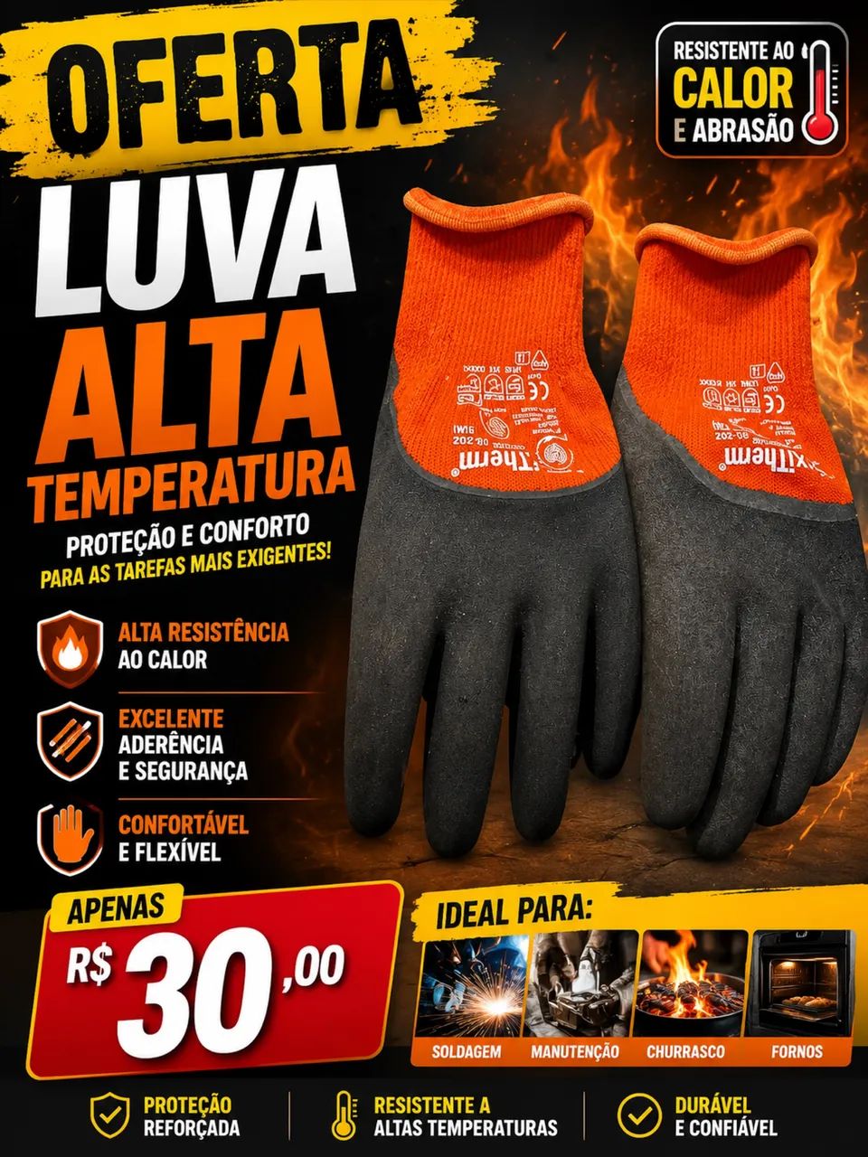 Luva alta temperatura 