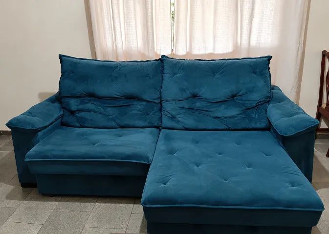 Sofá Retrátil e Reclinável 3 Metros - conservado 