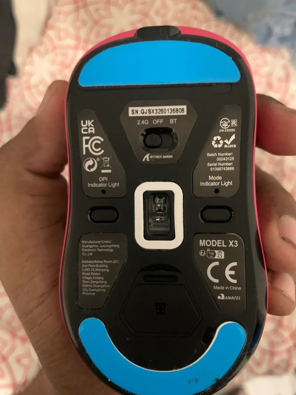 Vendo mouse Attack Shark x3 - Cor Vermelho berry - Foto 2