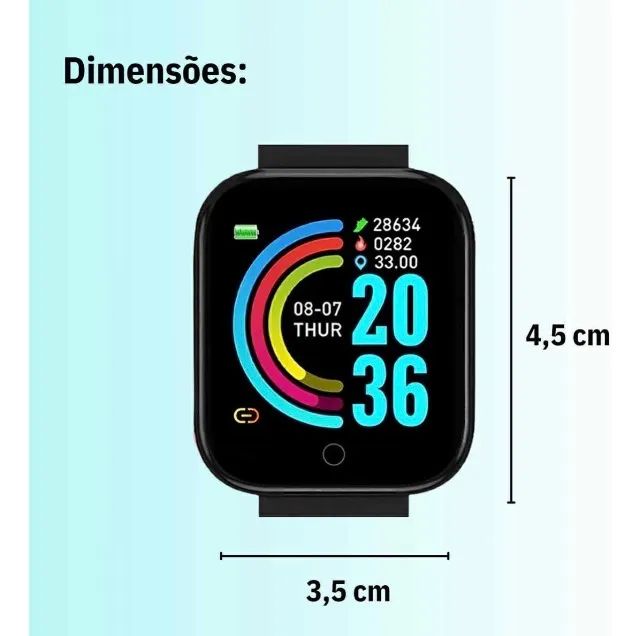 relogio Smart Digital AXEL ECOM Smartwatch inteligente masculino/feminino Cor Preto + Fone - Foto 2