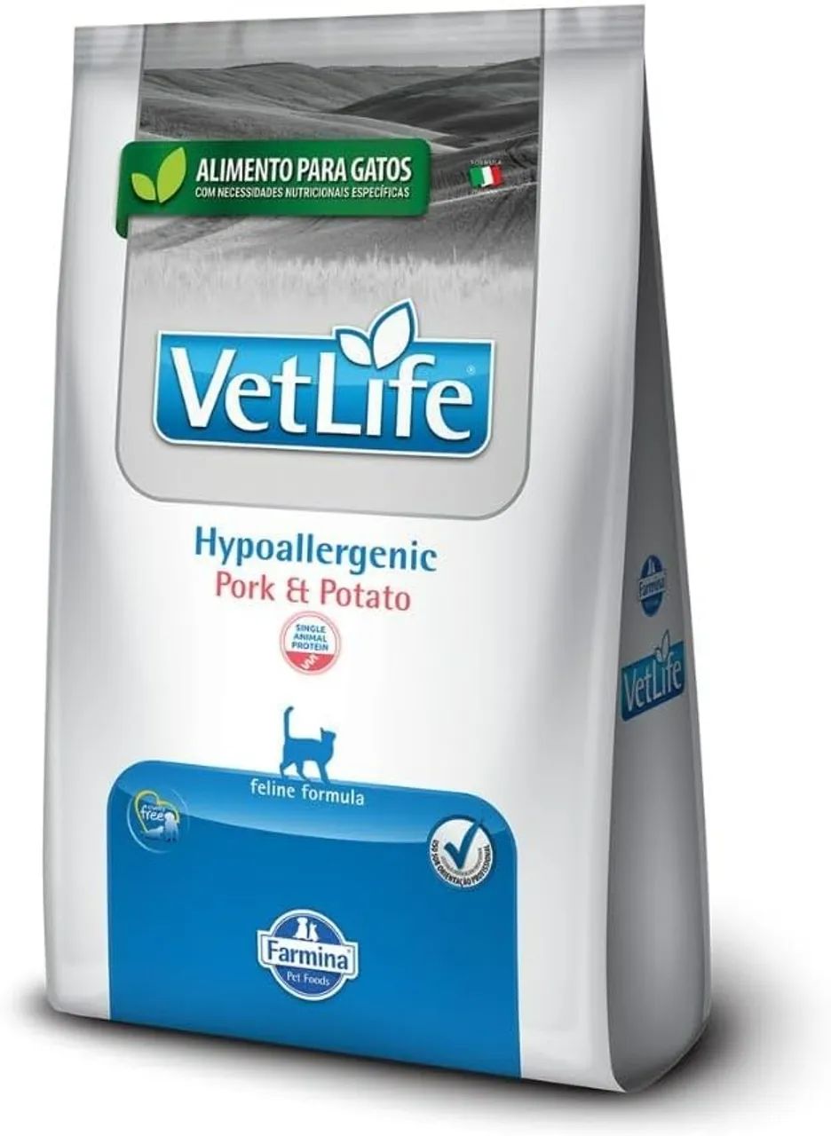Vet Life Hypoallergenic Pork & Potato para Gatos Adultos de Todas as Raças 2Kg - Foto 2