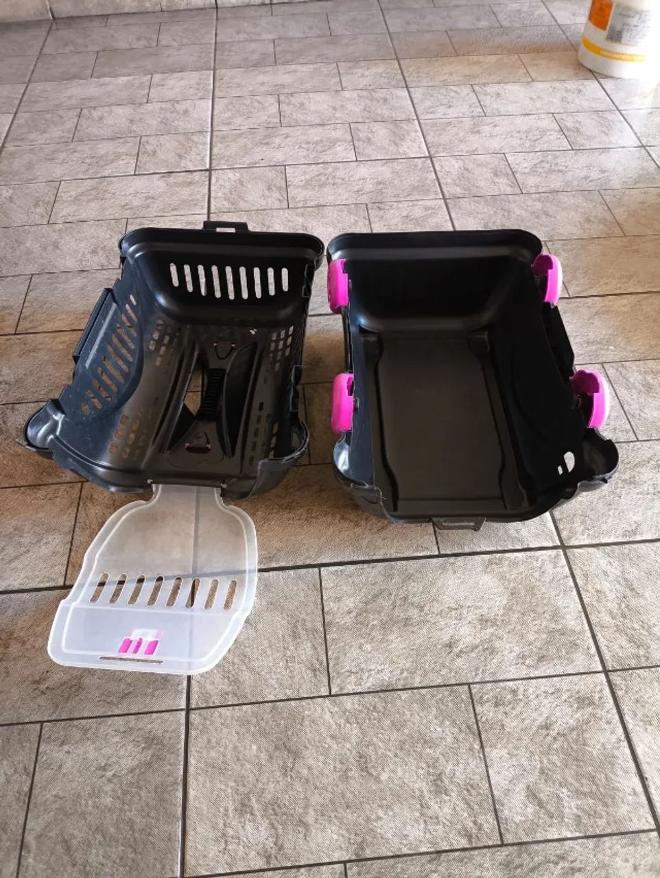 Caixa de Transporte Luxo Furacão Pet Preto e Rosa Nº3 - Foto 2