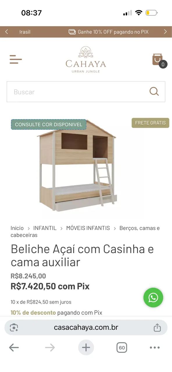 Cama beliche com casinha  - Foto 5