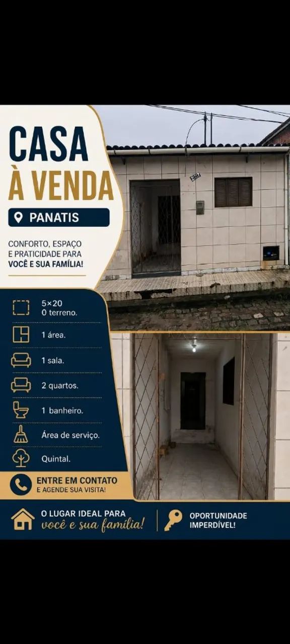 Casa a venda no bairro panatis 45 mil 
