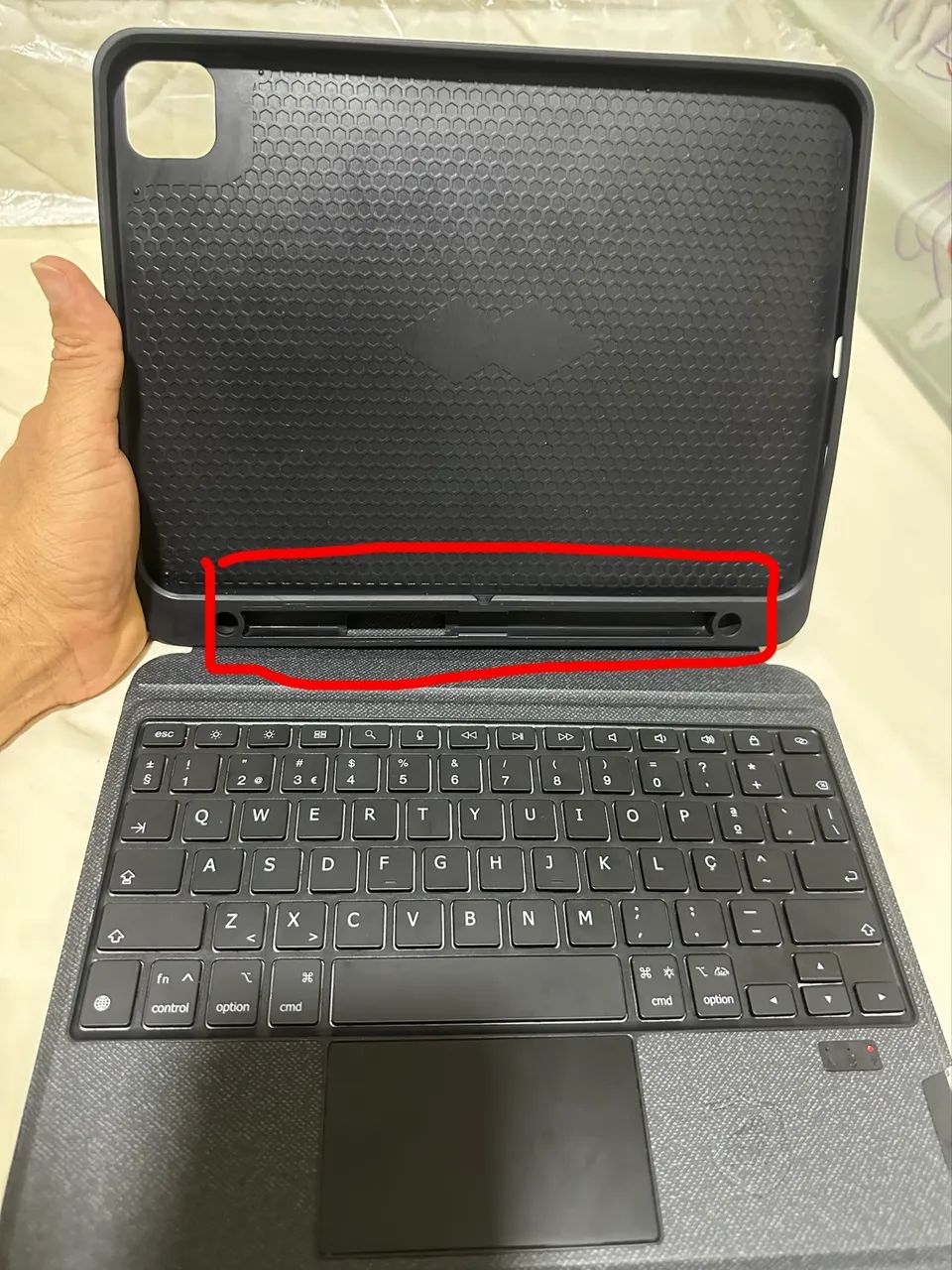 Capa Gshield Hybrid Teclado Bluetooth Touchpad iPad 10.9 11 Polegadas Cinza Escuro - Foto 4