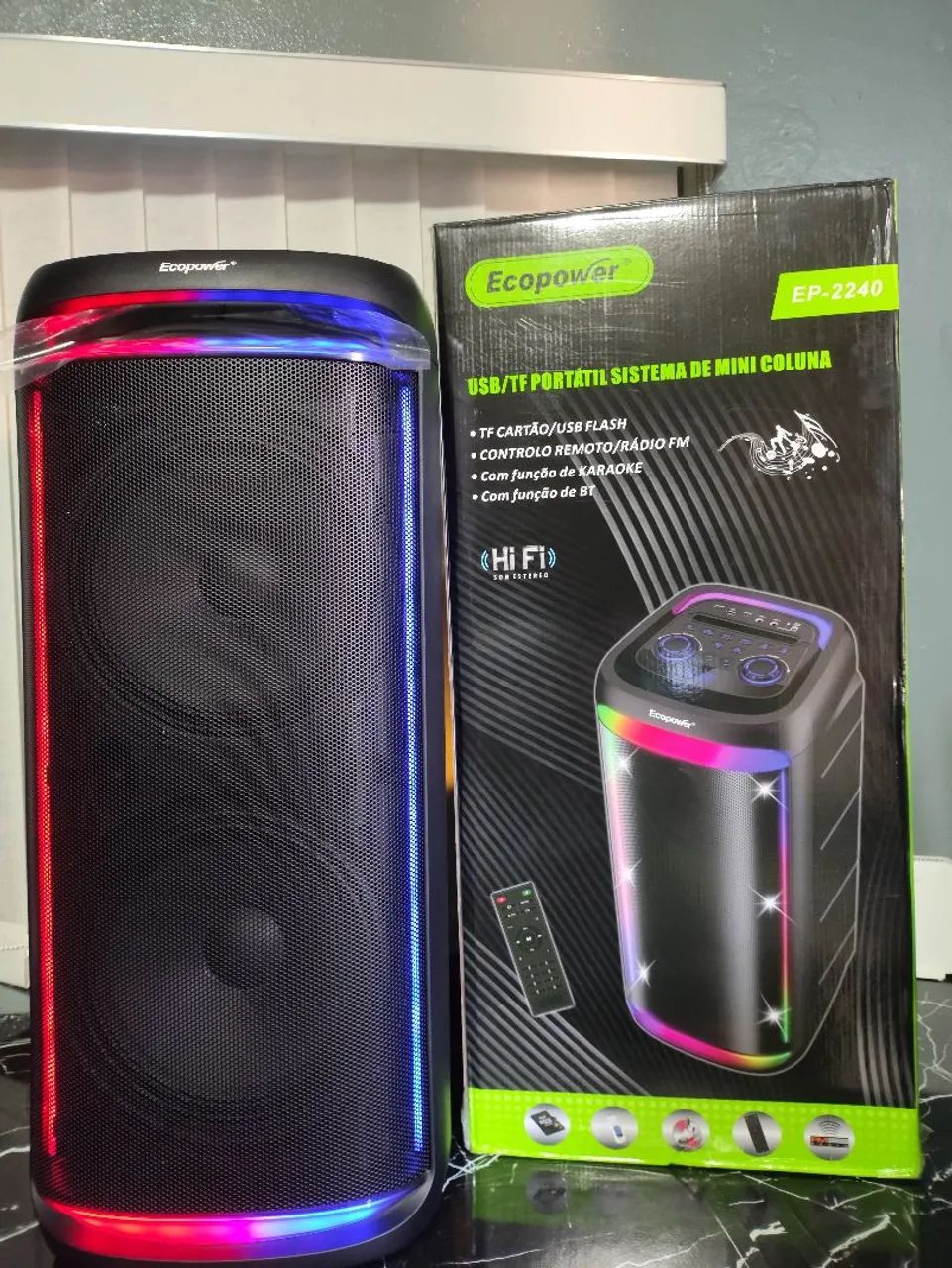 CAIXA DE SOM BLUETOOTH ECOPOWER.