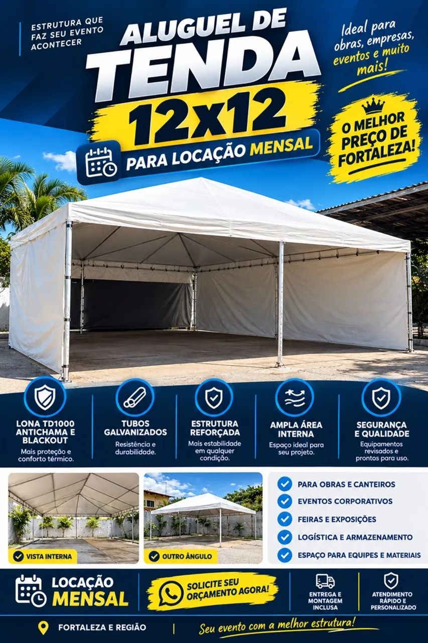 Venda e Aluguel de tenda 12x12 
