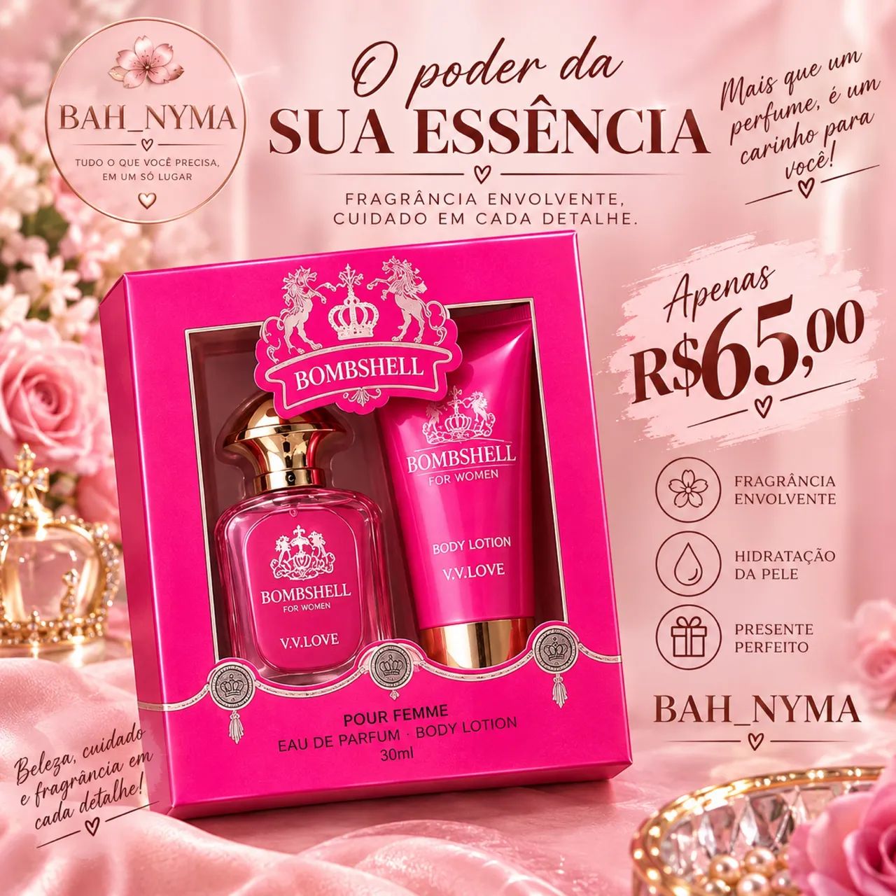 Kit mini perfume +hidratante 