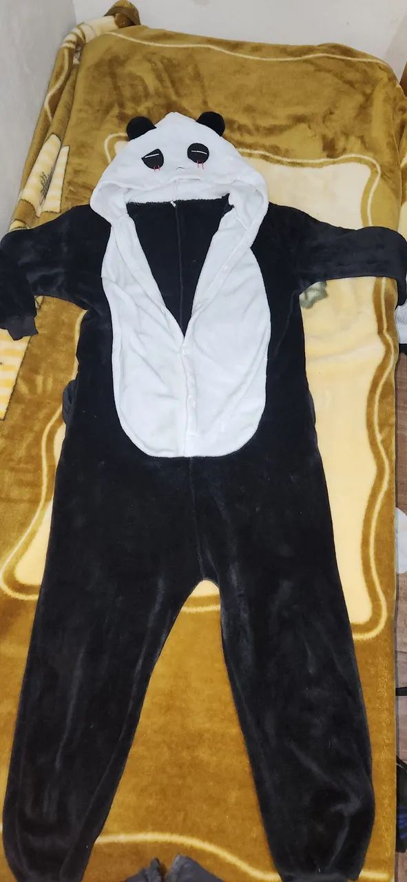 Pijama macacão de panda 