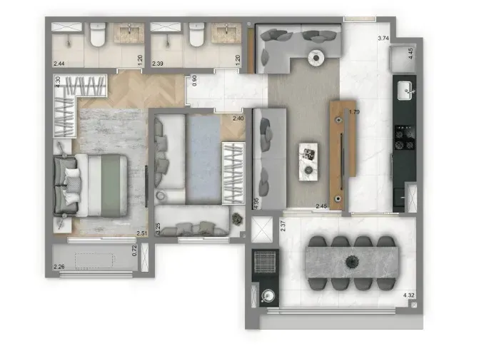 PLANTA 67m²