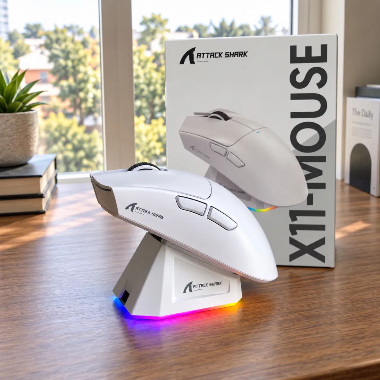MOUSE SEM FIO X11 + MOUSEPAD ESPORTS  ATTACK SHARK COM BASE RGB  - Foto 4