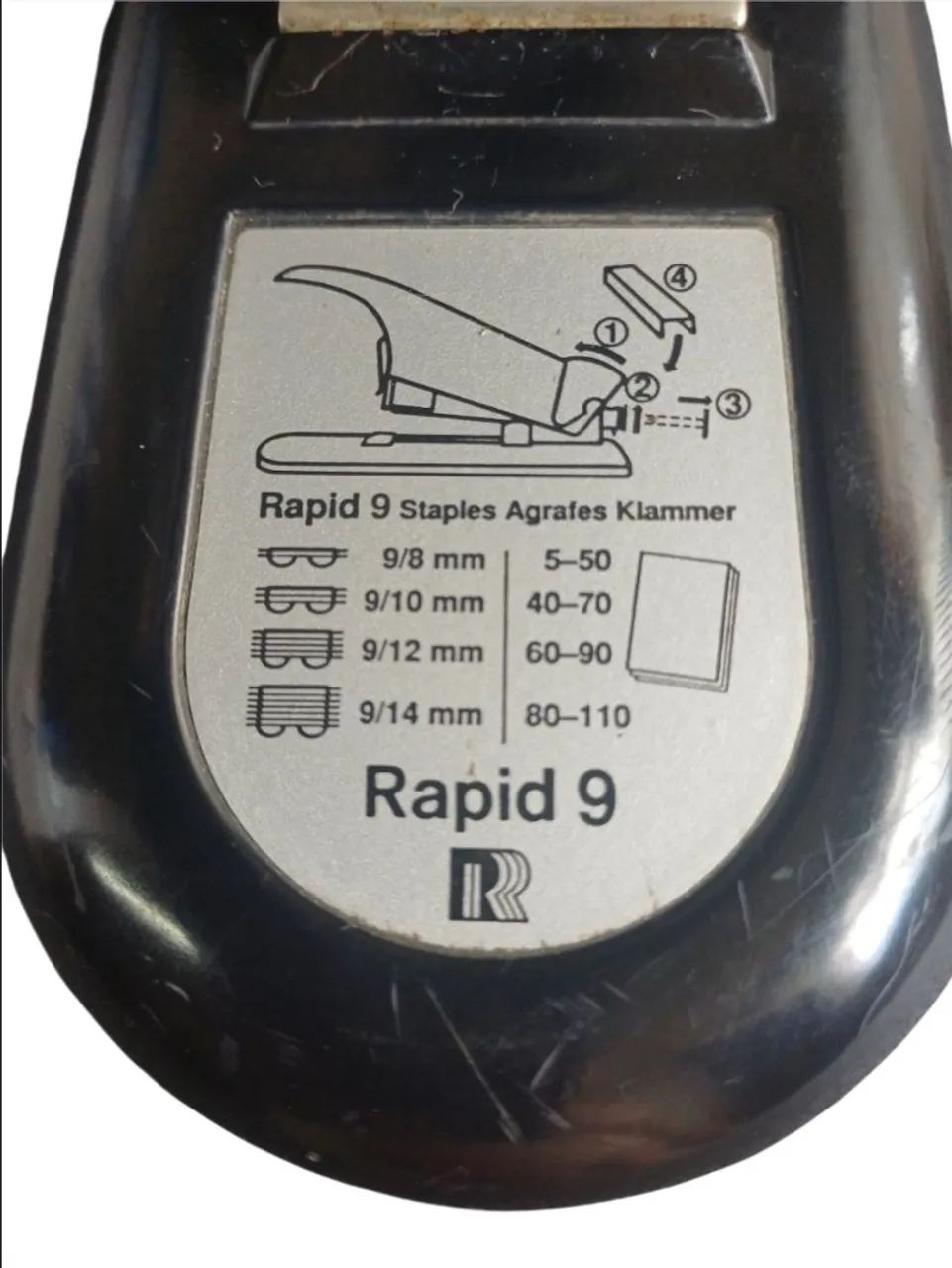 Raro grampeador sueco de metal, resistente, modelo Rapid 9 - Foto 4