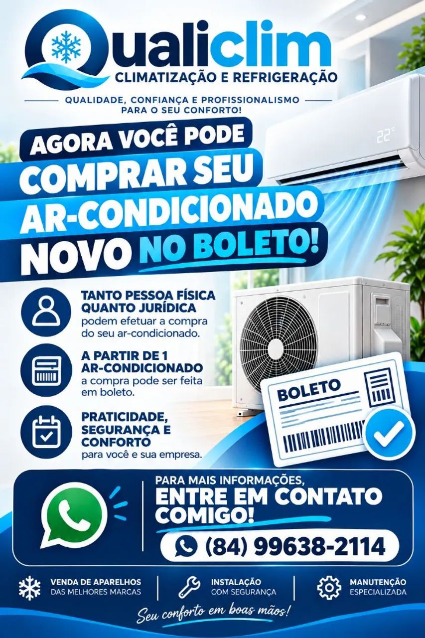 Ar condicionado no Boleto