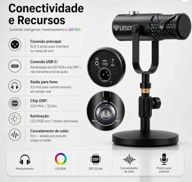 Microfone Dinâmico Leson LX8 - Foto 3