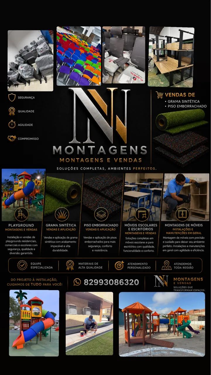 Montador de Móveis, Playground, atendimento empresas e gerais