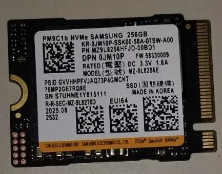 Samsung PM9C1b NVMe SSD de 256GB.