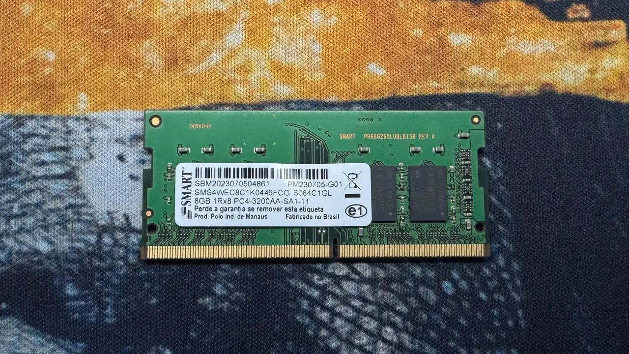 Memória RAM DDR4 8GB 3200MHz SMART | SO-DIMM | Notebook