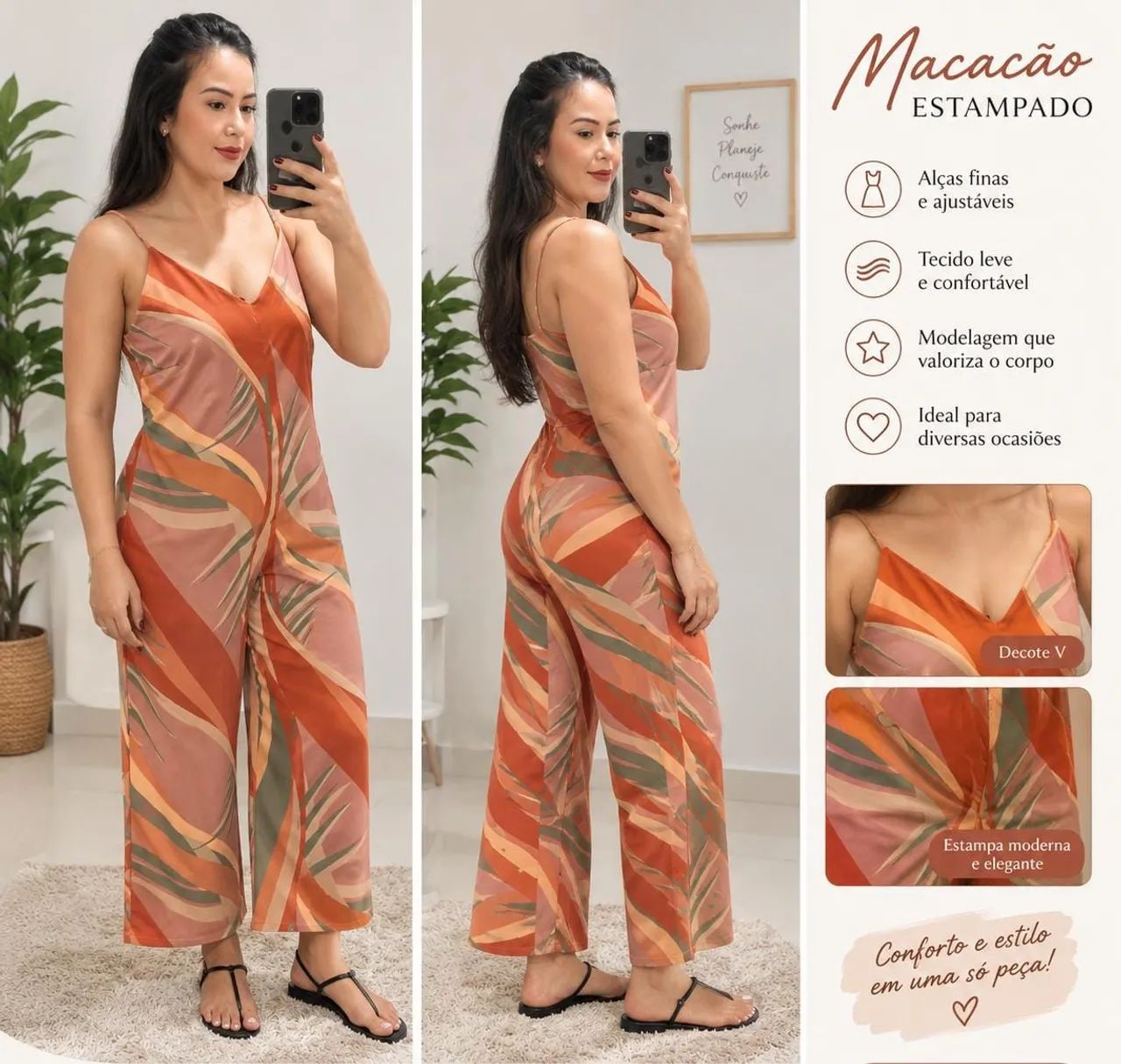 Macacão estampado 