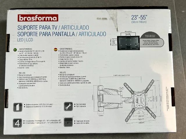 Suporte para TV articulado Brasforma 23 a 55 polegadas - Foto 2