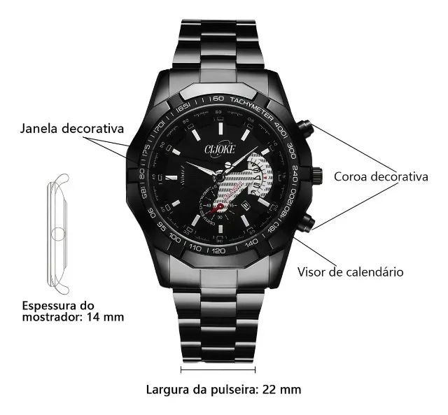 Relógio Cijoke Premium em Aço A Prova D?água - Foto 3