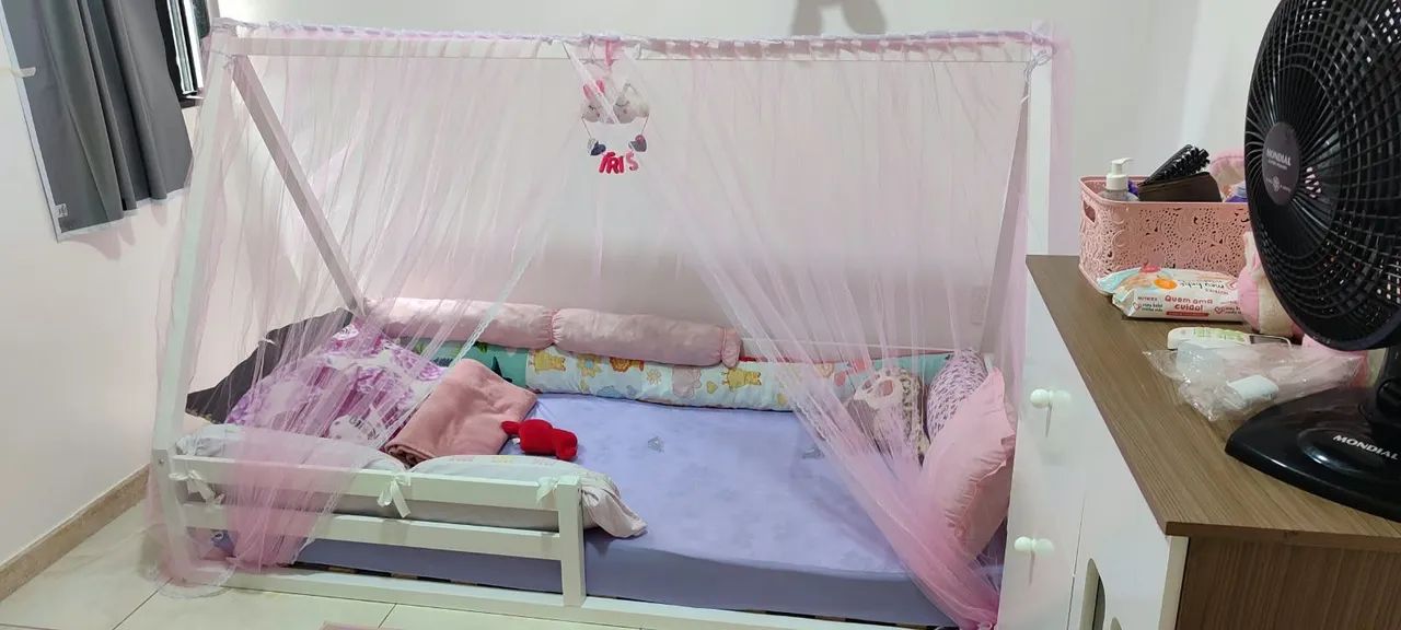 Cama Montessori Branca Madeira Maciça - Foto 5