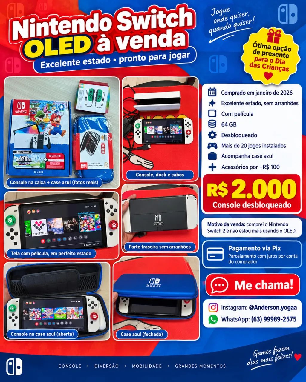 Nintendo switch oled semi novo  - Foto 5