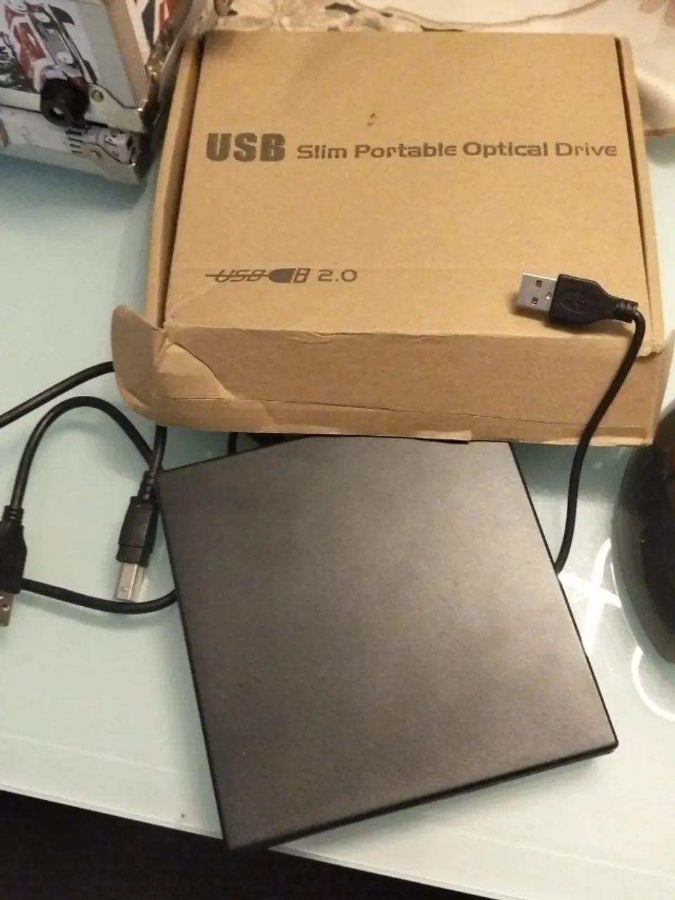 Leitor e Gravador de CD/DVD Externo Slim USB