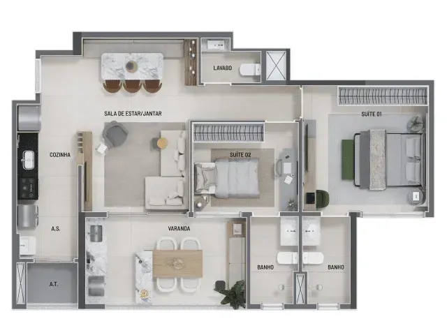 PLANTA 88m²